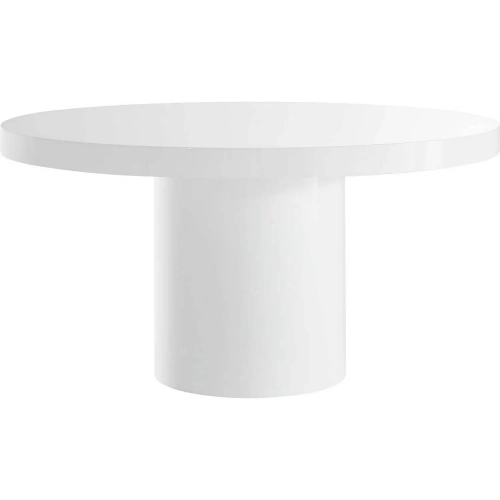 Gratify 60" Round Pedestal Dining Table in High Gloss White Finish