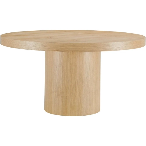 Gratify 60" Round Pedestal Dining Table in Oak Finish