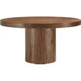 Gratify 60" Round Pedestal Dining Table in Walnut Finish