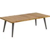 Meadow Outdoor Coffee Table in Natural Teak & Taupe Metal