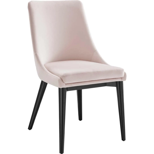 Viscount Dining Chair in Pink Velvet & Black Wood