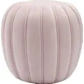 Celebrate Ottoman in Channel Tufted Pink Performance Velvet