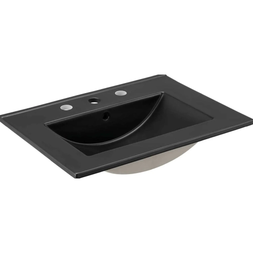Cayman 24" Bathroom Sink in Black Ceramic