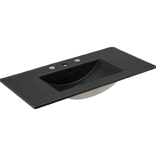 Cayman 36" Bathroom Sink in Black Ceramic