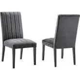 Catalyst Dining Chair in Channel Tufted Gray Velvet (Set of 2)