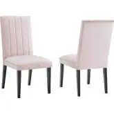 Catalyst Dining Chair in Channel Tufted Pink Velvet (Set of 2)