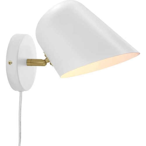 Briana Swivel Wall Sconce in White Metal & Brass