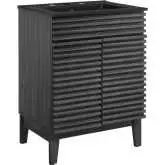 Render 24&quot; Bathroom Vanity in Charcoal Gray Finish &amp; Black Ceramic