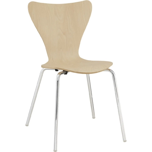 Ernie Dining Chair in Natural Finish Wood on Metal Legs