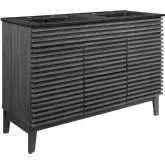 Render 48" Double Sink Bathroom Vanity in Charcoal Gray Finish & Black Ceramic