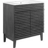 Render 30" Bathroom Vanity in Charcoal Gray Finish & White Ceramic