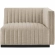 Conjure Right Arm Chair in Channel Tufted Beige Fabric & Black