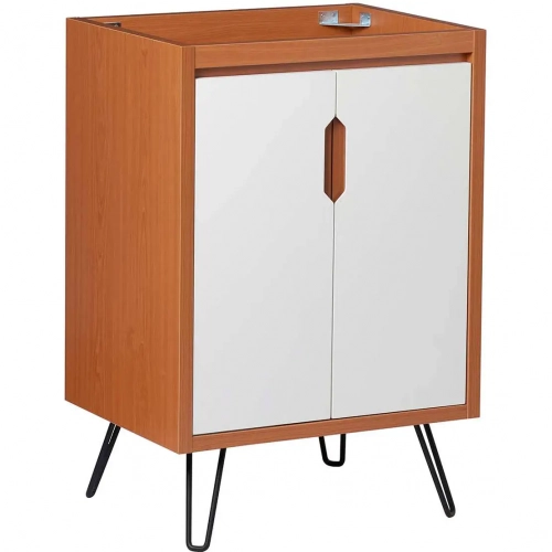 Energize 24" Bathroom Vanity Cabinet (Sink Not Included) in Cherry Finish & White
