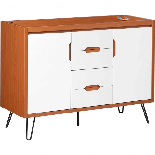 Energize 48" Double Bathroom Vanity (Sink Not Included) in Cherry Finish & White