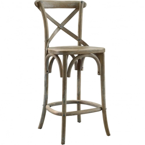 Gear Counter Stool in Gray Finish Wood