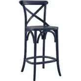 Gear Counter Stool in Midnight Blue Finish Wood