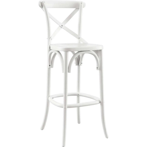 Gear Bar Stool in White Finish Wood