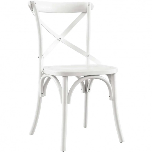 Gear Dining Chair in White Finish Wood