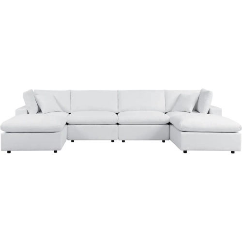 Commix Outdoor 6 Piece Sectional Sofa in White Sunbrella&amp;reg; Fabric