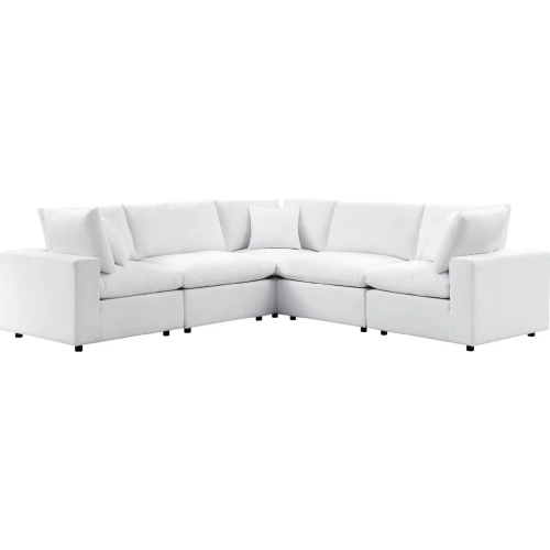 Commix Outdoor 5 Piece Sectional Sofa in White Sunbrella&reg; Fabric
