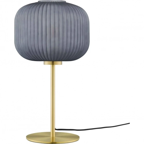 Reprise Sphere Table Lamp in Black Glass & Satin Brass