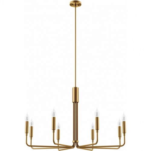 Rekindle 8 Light Chandelier in Satin Brass Iron Metal