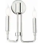 Rekindle 2 Light Wall Sconce in Polished Nickel Iron Metal