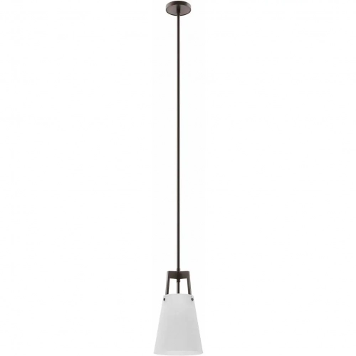 Aspire Ceiling Pendant Light in Bronze & White Fabric