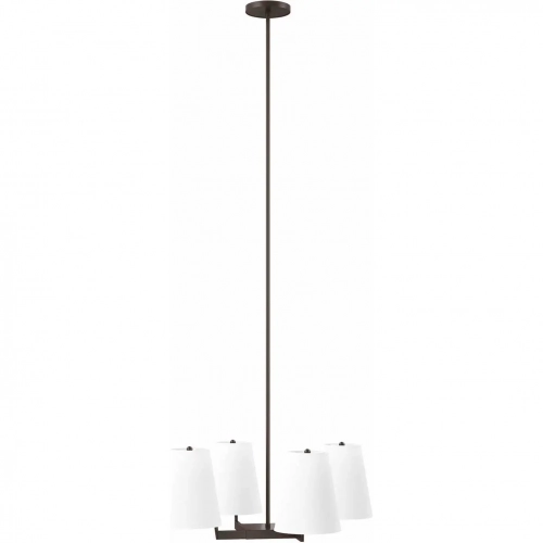 Mercer 4 Light Ceiling Pendant Light in Bronze & White Fabric