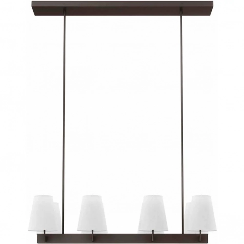 Enthrall 8 Light Chandelier in Bronze & White Fabric