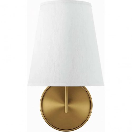 Surround Wall Sconce in Satin Brass Metal & White Fabric