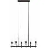 Skylark 6 Light Chandelier in Black Iron & Clear Glass