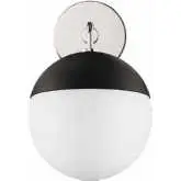 Stellar 1 Light Wall Sconce in Polished Nickel & Opal Frosted Glass