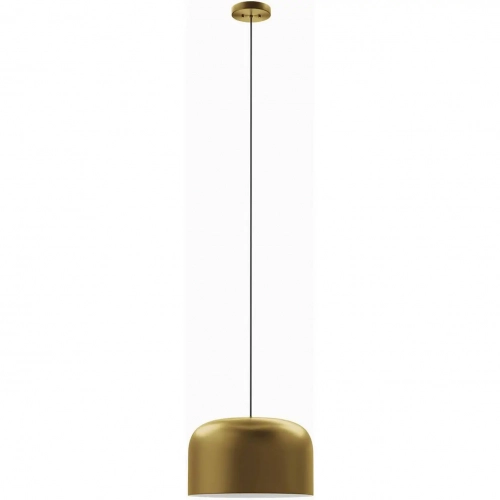 Avenue 1 Light Ceiling Pendant Light in Satin Brass Metal & White