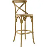 Gear Bar Stool in Natural Finish Wood & Rattan