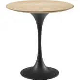 Lippa 20" Round Side Table in Natural Wood Finish & Black Metal