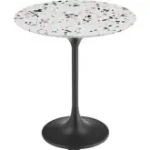 Lippa 20" Round Side Table in Terrazzo & Black Metal