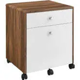 Render File Cabinet in Walnut & White Finish