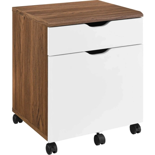 Envision File Cabinet in Walnut Finish & White