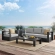 Tahoe Outdoor 3 Piece Sofa Set in Gray Metal & Gray Fabric