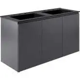 Bryn 48" Wall Mount Double Sink Bathroom Vanity in Gray & Black