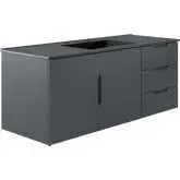 Vitality 48" Single Sink Bathroom Vanity in Gray Finish & Black Ceramic