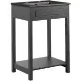 Altura 24" Bathroom Vanity in Gray Finish & Black Ceramic