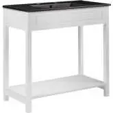 Altura 36" Bathroom Vanity in White Finish & Black Ceramic