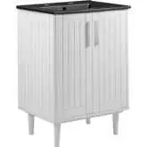 Augusta 24" Bathroom Vanity in White Finish & Black Ceramic