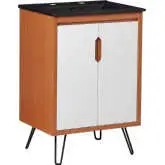 Energize 24" Bathroom Vanity in Cherry Finish, White & Black Ceramic