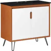 Energize 36" Bathroom Vanity in Cherry Finish, White & Black Ceramic