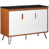 Energize 48" Double Sink Bathroom Vanity in Cherry Finish & White