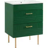 Daybreak 24" Bathroom Vanity in Green & White Ceramic
