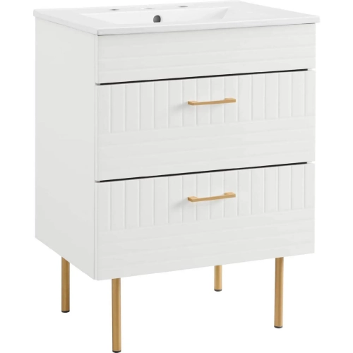 Daybreak 24" Bathroom Vanity in & White & White Ceramic
